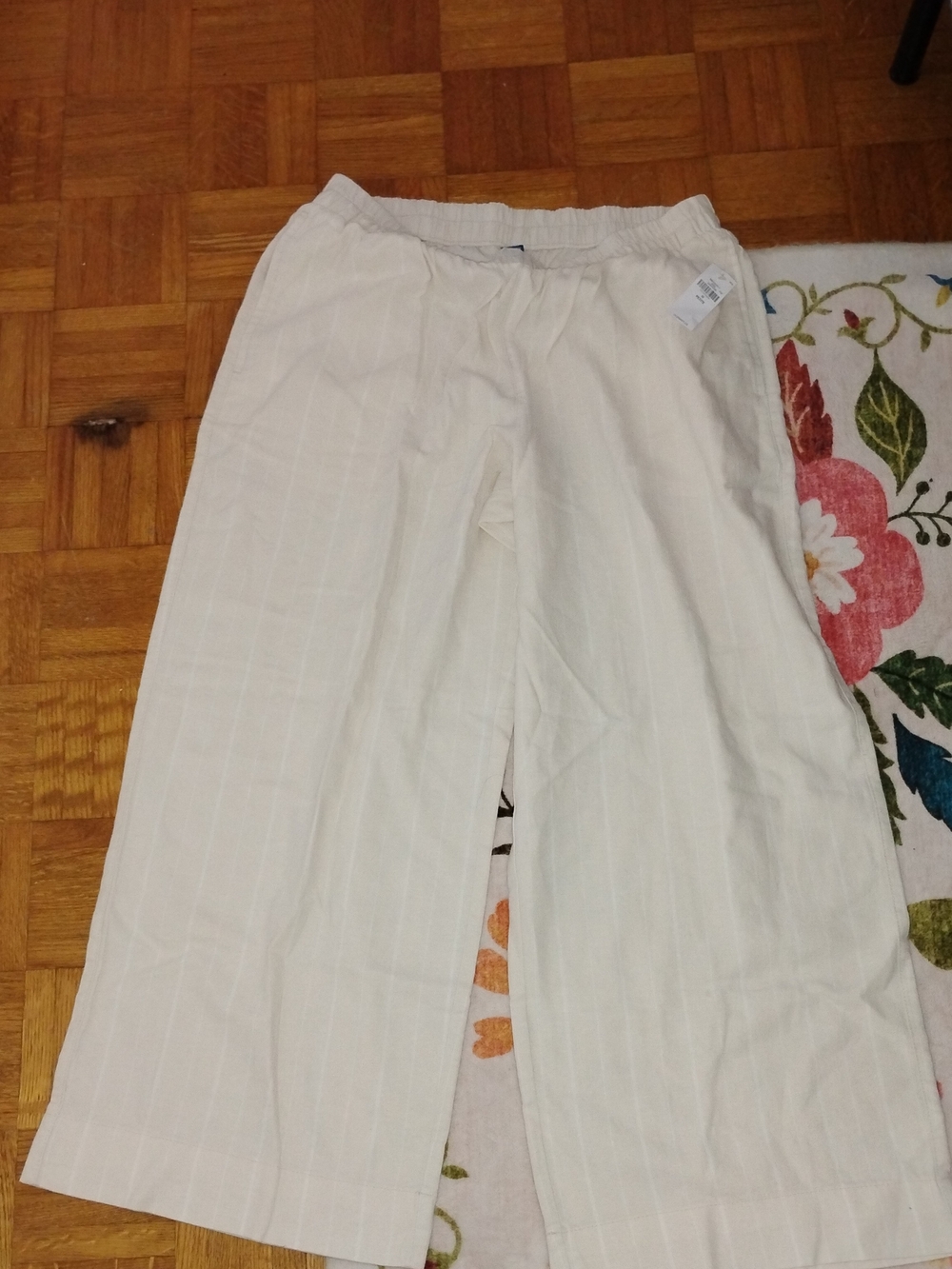 Old Navy Wide Leg Women's Cream Wide-Leg Pull-On Pants (Linen)